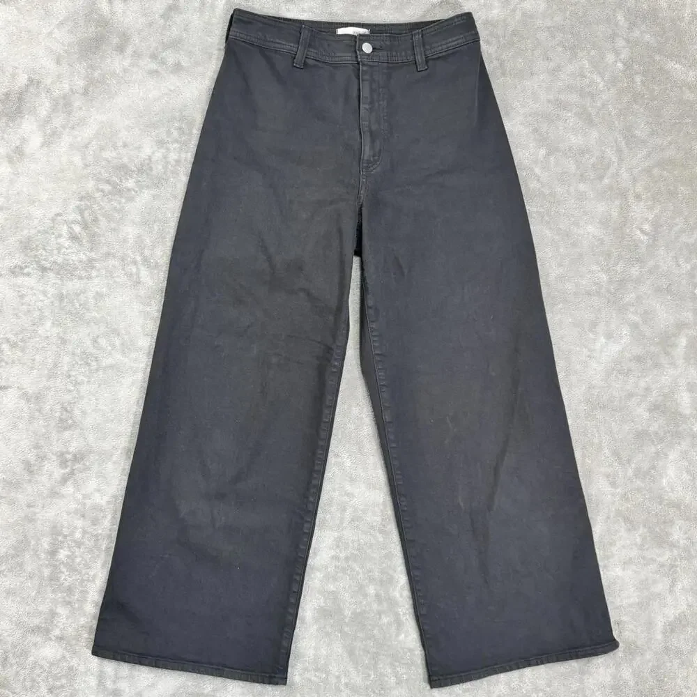 Universal Thread High-Rise Sailor Wide Leg Jeans Size 10 Black Baggy Y2K Inspire - Picture 1 of 9